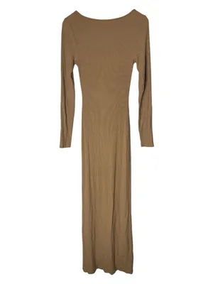 Skims Soft Lounge Long Sleeve Scoop Neck Bodycon Maxi Dress Camel Medium thumbnail 5