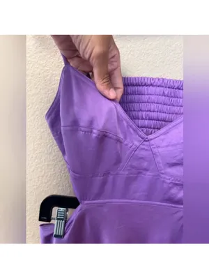 A.L.C Frank NWT Blakely Satin Side Cut-Out Open Back Dress in Amethyst Orchid Size 6 thumbnail 5