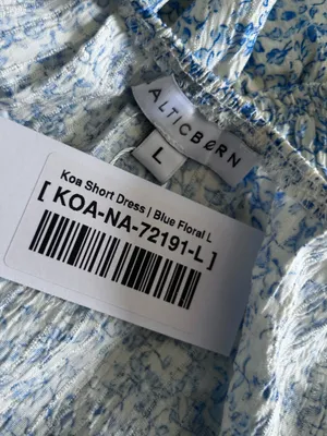 NWT Baltic Born Koa Blue Floral Print‎ Long Sleeve V Neck Short Mini Dress Large thumbnail 4