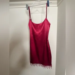 White Fox Boutique Burgundy Satin Chemise thumbnail 2