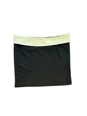 EDIKTED Contrast Foldover Tube Top Cropped Black & White Size Small thumbnail 2