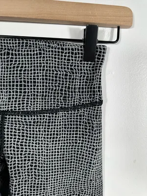 Lululemon Wunder Under Pant III Fall Net White Black‎ Leggings Size 2 thumbnail 7