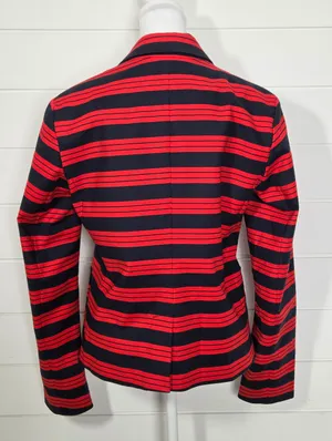 GAP The Academy Red and Black Striped Blazer size 8 thumbnail 3