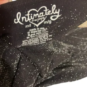 🖤✨ Free People Intimately Glitter Black Slip Dress Women’s M/L Bodycon Midi ✨🖤 thumbnail 3