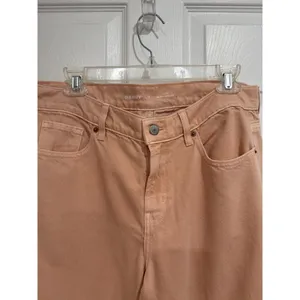 Old Navy‎ Mid-Rise Baggy Wide Leg Jeans Peach Orange Denim Pants Size 10 thumbnail 5