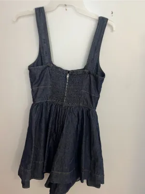 Altar'd State Dark Blue Denim Tank Dress thumbnail 2