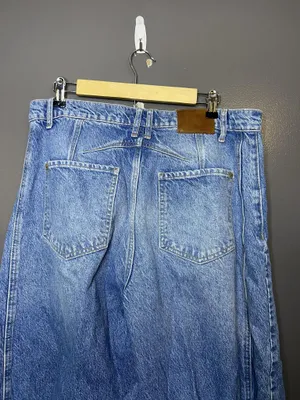 We The Free Wide Leg Jeans Womens 31 Light Wash Blue High Rise Seamed Denim thumbnail 5