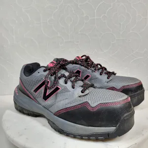 New Balance RevLite Shoes 8 Gray Pink Composite Toe Slip Fuel Resistant 589V1 thumbnail 4