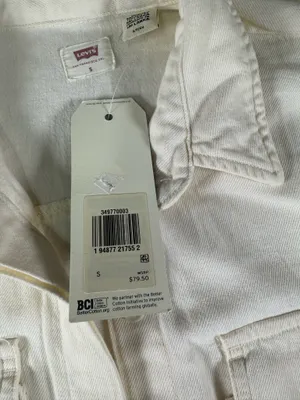 Levi's L93808 Womens White Ainsley Denim Utility Dress Size Small (NWT) thumbnail 4
