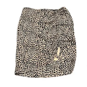 Anthropologie ANTHRO SADIE & SADE Leopard Animal Print Side Ruched Skirt Size M thumbnail 2