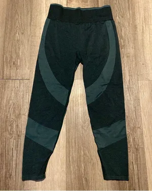 PINK Victoria's Secret women’s Dark Green athletic seamless pull on Leggings L thumbnail 1