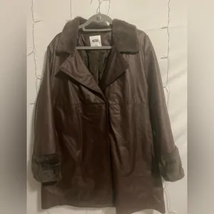 Missguided Chocolate Faux Leather Jacket Brown Size XL thumbnail 2