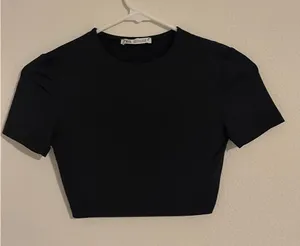 ZARA Crop Top Black thumbnail 1
