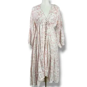 Free People Ethereal Dainty Cottage Pappiet Midi Dress Maxi Top Light Pink Large thumbnail 5