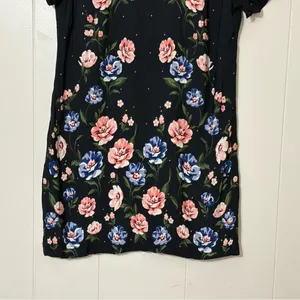 Abercrombie & Fitch Black Floral Mini Dress S Short Sleeve A-Line Cottagecore thumbnail 4