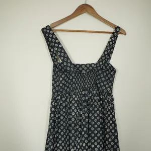 J. Crew Women's Size 8 NEW Black White Floral Block Print Cotton Midi Dress thumbnail 12