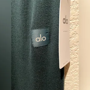NWT Alo Yoga Knit High Waist Salana Wide Leg Pant Midnight Green Size S thumbnail 13