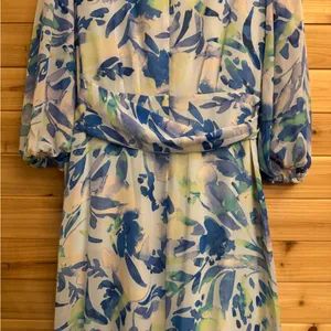 NWT Eliza J Size 10 Floral Long Sleeve Ruffled Hi Low Maxi Dress Party Wedding thumbnail 7