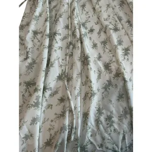 Cottagecore Whimsical Sundress Green White Lace Up Back Corset A-Line Mini Small thumbnail 4