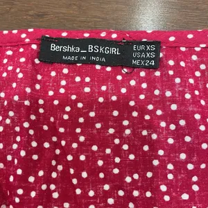 Bershka BSK GIRL Red Polka Dot Button Front Top thumbnail 3