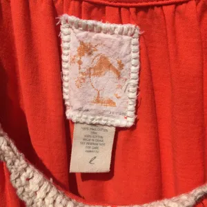 Orange Short Sleeve Top with lace Detail thumbnail 3