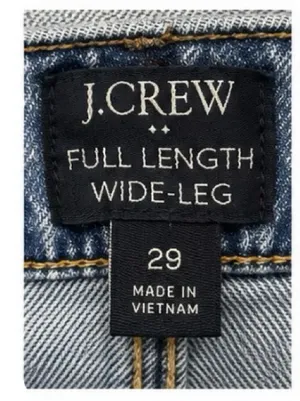 J.Crew Full Length Wide Leg Jeans Size 29 High Rise Button Fly Medium Wash thumbnail 5