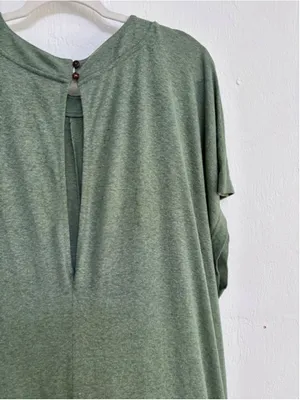 Women's FP Beach Green Short Sleeve Jumpsuit XS Oversized Linen blend thumbnail 10