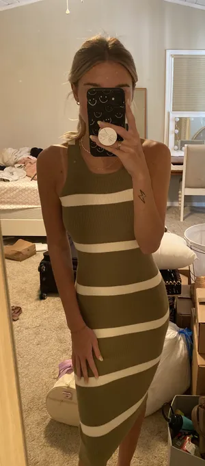 Striped Midi Dress Multi thumbnail 1