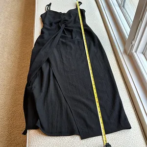 Bershka Black Spaghetti Strap Open Back Dress thumbnail 10
