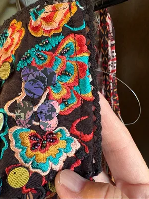 NWT Anthropologie BHANUNI BY JYOTI Beaded Embroidered Multi Pattern Top Medium thumbnail 13