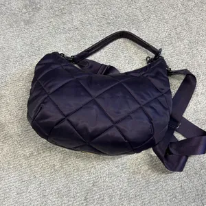 MZ WALLACE Quilted Madison Nylon Shoulder Hand Bag Crossbody Dark Purple Purse thumbnail 5