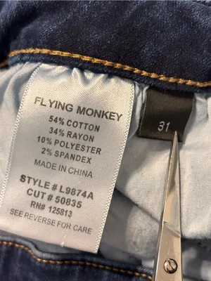 Flying Monkey womens size 31 stretch denim blue jeans skinny thumbnail 5