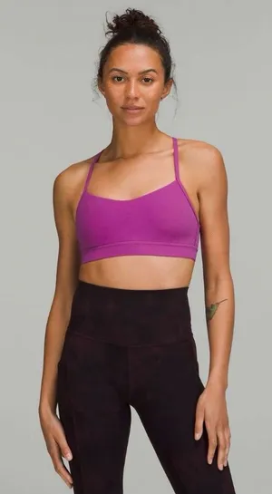 lululemon Flow Y Nulu Bra - Vivid Plumb Size 6 thumbnail 1