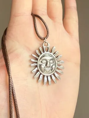 Handmade stainless steel sun boho retro vintage style necklace☀️ thumbnail 2