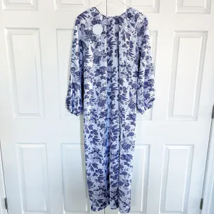 Hill House The Simone Crepe Dress in Lilac Tonal Floral Open Back Dress thumbnail 4