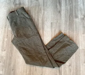 Rachel Roy Olive Wool Blend Shimmer Straight Leg Pants Size 4 thumbnail 1