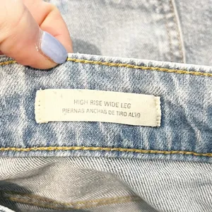 Universal Threads High Rise Wide Leg Released Raw Hem Jeans Blue 10 thumbnail 4