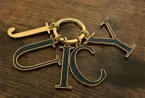 Rare HTF Vintage Juicy Couture Letters Black/Gold Y2K Keychain Keyring Key Fob thumbnail 1