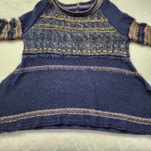 Free People Women's Navy Blue Craft Time Boho Sweater Size XS thumbnail 3