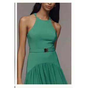 NWT Hutch Belted Maxi Dress Women Size 16W 2026 Style Green Belted Pleated thumbnail 2