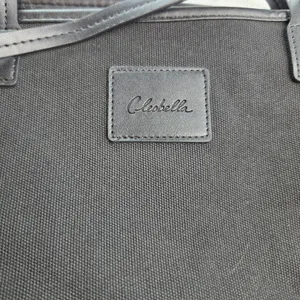 Cleobella Black Canvas Large Zip Top Tote‎ Bag Minimalist Shoulder Bag 20x12 thumbnail 4