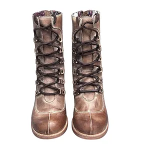 Freebird‎ BY STEVEN Borow Women's Boots Size 10 Distressed Tan Lace Up Zip Up thumbnail 2