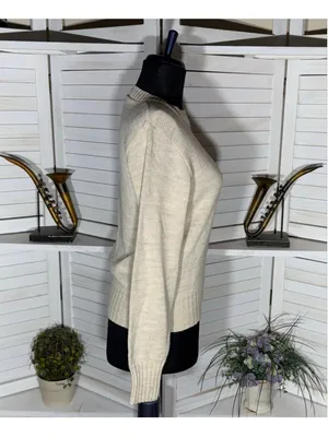 Vintage 90s sweater light beige preppy lightweight granola girl USA academia S thumbnail 5
