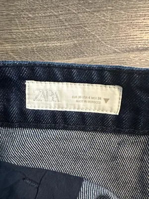 Zara Dark Blue Denim Jean Shorts thumbnail 4