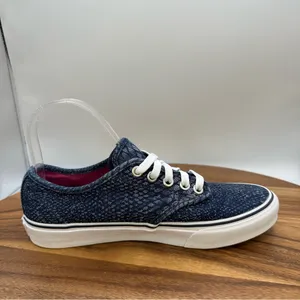 Vans Low Top‎ Lace Up Shoes Sneakers Denim Snake Print Skater Casual Women's 6.5 thumbnail 5