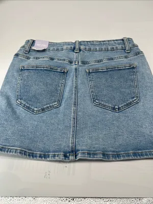 Wax Jean Light Wash Denim Mini Skirt thumbnail 9