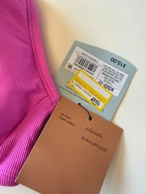 NWT Shade & Shore Ribbed Tie-Front Bralette Bikini Top Size XS 0-2 NEW thumbnail 2
