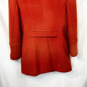 Steve by Searle Small Coat‎ Wool Italy USA Orange Textured Double Breasted VTG C thumbnail 6