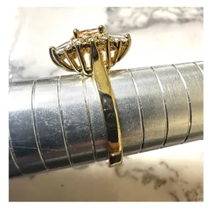 Gold tone rhinestone ring thumbnail 3