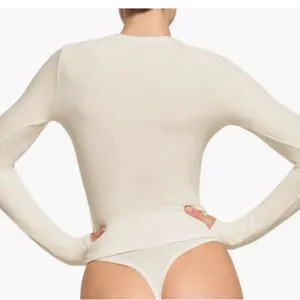 Skims (G20) long sleeve stretch cotton t-shirt NWT MARBLE thumbnail 2